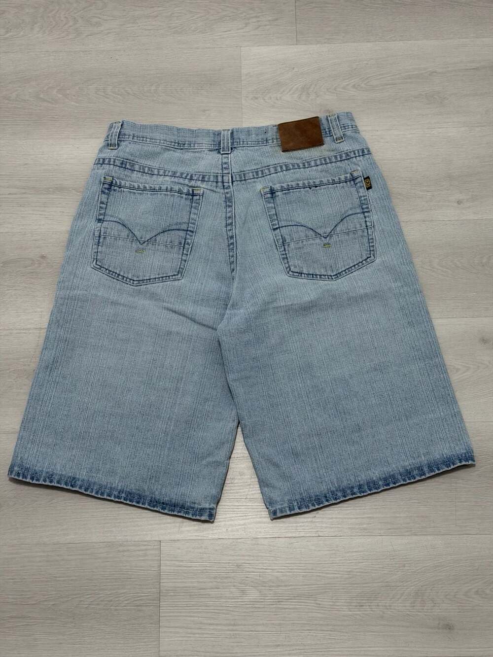 Vintage Y2K Royal Blue Baggy Denim Shorts Jorts Light Wash Size 38